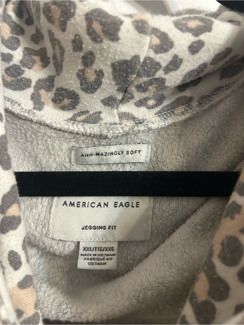 American Eagle Outfitters Beige and Gray Leopard Print Hoodie - Picture 5 of 8